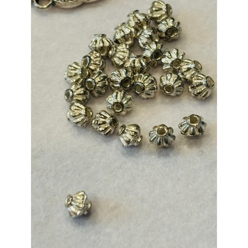 Lot Of Pewter & Other Jewelry Making Supplies Beading Beads Tube Beads Pendants